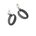 Γυναικεία Σκουλαρίκια Panarea Or1N (5 cm) από Ασήμι Black-Silver