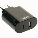 Φορτιστής Πρίζας Osio OTU-5904B Διπλός με USB Type-C και USB Type-A 18W