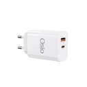 Osio Ταχυφορτιστής Ρεύματος GaN 65W με USB-A & USB-C (Λευκό) - OTU-5965W