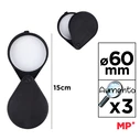 MP πτυσσόμενος μεγεθυντικός φακός PA174, 3x, 60mm, πλαστικό σώμα με γυάλινο φακό, μαύρος
