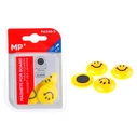 MP smiley face magnets set PA348-5, round, 30 mm, yellow, 5 pcs