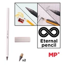 MP eternal Mechanical Pencil PE560 with Eraser & 2x Replacement Leads, White