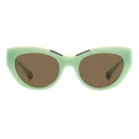 Polaroid Women Sunglasses PLD6199SX1EDF – Cat Eye Brown Polarized Lenses, Resin Frame (Green)