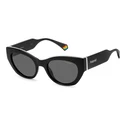 Polaroid Women's Sunglasses PLD6199/S/X 807M9 - Black Resin Cat Eye Frame, Grey Polarized Lenses (50/20/140 mm)