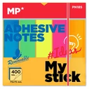 Αυτοκόλλητα Χαρτάκια Mp Σημειώσεων Pn185 75x75mm 400+100τμχ Χρωματιστά