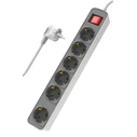 Πολύπριζο Ασφαλείας Powertech PT-1058, 6x schuko, 16A, 1.4m, λευκό