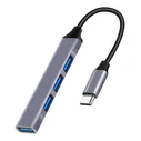 USB Hub Powertech Type-C PT-1113, 4x USB 3.2 Gen 1 θύρες, 5Gbps, γκρι