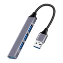 USB Hub Powertech PT-1114, 4x USB θύρες, 5Gbps, γκρι