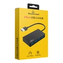USB Hub Powertech USB Hub PT-1145, 4x θυρών, 5Gbps, USB σύνδεση, μαύρο