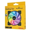 Case Fan 12cm Powertech Pt-1170 Για Pc, LED FRGB, 1200Rpm