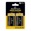 Αλκαλικές Μπαταρίες Powertech Super Alkaline PT-1217, Lr20, 1.5V, 2τμχ