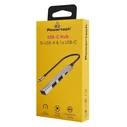 USB Hub Powertech Pt-1412, 4X Θυρών, USB 3.2, 5Gbps, USB-C, Γκρι