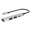 USB Hub Powertech Pt-1413, 4X Θυρών, USB 3.2, 5Gbps, USB Σύνδεση, Γκρι