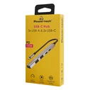 USB Hub Powertech Pt-1414, 5X Θυρών, USB 3.2, 5Gbps, 100W, USB-C, Γκρι