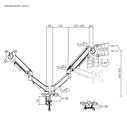 Βάση Monitor Powertech Γραφείου για 2X Pt-1425, 17-32", Έως 9Kg