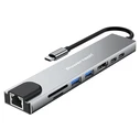 Powertech USB-C Docking Station με HDMI 4K PD Ethernet Γκρι (PT-1536)