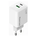 POWERTECH φορτιστής τοίχου PT-1551 USB USB C 45W GaN AVS λευκός