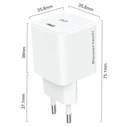 Powertech Φορτιστής GaN με Θύρα USB-C και Καλώδιο USB-C - USB-C 65W Power Delivery / Quick Charge 2.0 / Quick Charge 3.0 Λευκός (PT-1577)