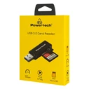 Powertech card reader PT-1605 για SD & micro SD, USB 3.0, 5Gbps, μαύρο