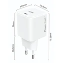 Powertech Φορτιστής Χωρίς Καλώδιο GaN με Θύρα USB-C 100W Power Delivery Λευκός (PT-1612)
