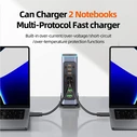 Powertech Βάση Φόρτισης GaN με 2 Θύρες USB-A και 6 Θύρες USB-C 140W Power Delivery / Quick Charge 3.0 σε Γκρι χρώμα (PT-1621)