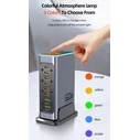 Powertech Βάση Φόρτισης GaN με 2 Θύρες USB-A και 6 Θύρες USB-C 140W Power Delivery / Quick Charge 3.0 σε Γκρι χρώμα (PT-1621)
