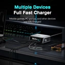 Powertech Βάση Φόρτισης GaN με Θύρα USB-A και 4 Θύρες USB-C 100W Power Delivery / Quick Charge 4.0 σε Γκρι χρώμα (PT-1622)