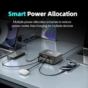 Powertech Βάση Φόρτισης GaN με Θύρα USB-A και 3 Θύρες USB-C και Καλώδιο USB-C 210W Power Delivery / Quick Charge 4+ σε Μαύρο χρώμα (PT-1623)