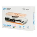 Powertech Βάση Φόρτισης με 2 Θύρες USB-A και 2 Θύρες USB-C 72W Power Delivery / Quick Charge 3.0 σε Λευκό χρώμα (PT-1624)
