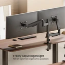 Powertech Desk Mount for 2 Monitors PT-1628, 17-32", up to 9kg per monitor
