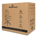 POWERTECH Office Chair PT-1633 with Armrests and Recline, Adjustable Height, Black