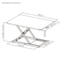 POWERTECH Sit-Stand Desktop Workstation PT-1663, 790x540x62-420mm, Black