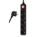Πολύπριζο Powertech PT-877, 5x schuko, 16A, 3m, μαύρο