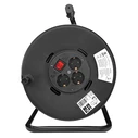 Στροφείο κλειστού τύπου Powertech με βάση PT-899, 3x schuko, 16A, 25m, μαύρη