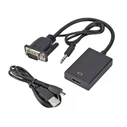 Αντάπτορας VGA Powertech & 3.5mm σε HDMI PTH-078, μαύρος