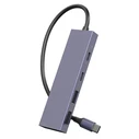 USB Hub Powertech USB Hub PTH-110, 4x θυρών, 10Gbps, USB-C σύνδεση, γκρι