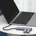 USB Hub Powertech USB Hub PTH-110, 4x θυρών, 10Gbps, USB-C σύνδεση, γκρι