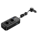 POWERTECH inverter αυτοκινήτου PTL-029, 200W, 12V/24V DC σε 2x 110V/220V AC, με 2x USB-C/2x USB