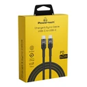 Καλώδιo Τροφοδοσίας Powertech Type-C PTR-0130, PD 60W, copper, 1m, μαύρο