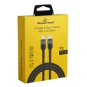 Καλώδιo Τροφοδοσίας Powertech Type-C PTR-0132, PD 100W, copper, 1m, μαύρο