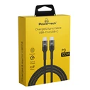 Καλώδιo Τροφοδοσίας Powertech Type-C PTR-0133, PD 100W, copper, 60cm, μαύρο