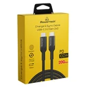 Καλώδιo Τροφοδοσίας Powertech Type-C PTR-0136, PD 100W, 20Gbps, copper, 1m, μαύρο