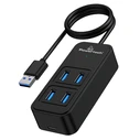USB Hub Powertech USB 3.2 Hub PTR-0157, 4X Θυρών, 5Gbps, USB Σύνδεση, 1M, Μαύρο