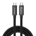 Καλώδιο USB Powertech USB-C Ptr-0165, Usb4, 240W, 40Gbps, 8K/60Hz, 1M, Μαύρο