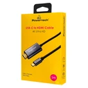 POWERTECH καλώδιο USB-C αρσενικό - HDMI αρσενικό 2m PTR-0210, 4K/30Hz, 10Gbps, μαύρο