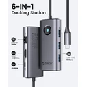 Docking Station Orico PW11-6PR, 3x USB/Type-C/HDMI/RJ45, 4K, 100W, γκρι