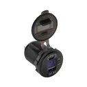 Φορτιστής Αυτοκινήτου Peiying USB+USB C με QC, και μετρητή τάσης 48W