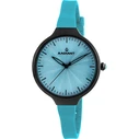 RADIANT Women's Watch RA336610 (36 mm) - Black Steel Case, Blue Dial, Blue Rubber Strap
