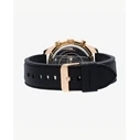 Radiant Men's Analog Dress Watch 44mm Gold Case Black Dial Black Leather Strap RA668709