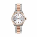 Radiant Men's Analog Quartz Watch 34 mm Two‑Tone Pink/Grey Stainless Steel Bracelet RA674203